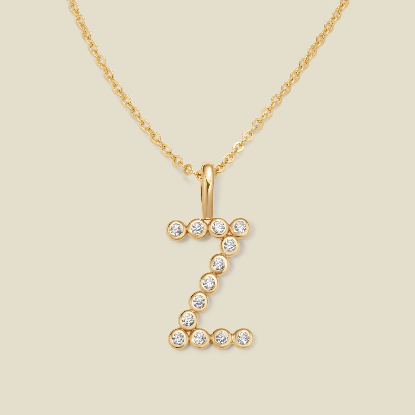 CZ Poppy Initial Necklace