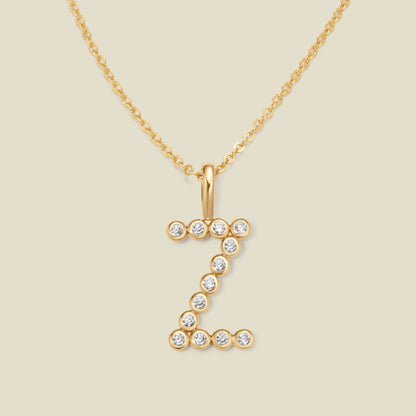 CZ Poppy Initial Necklace