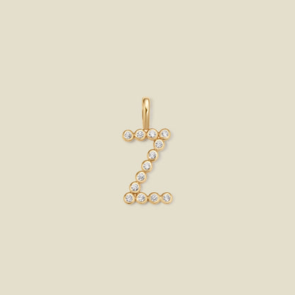 CZ Poppy Initial Z Charm Gold Vermeil Add Ons