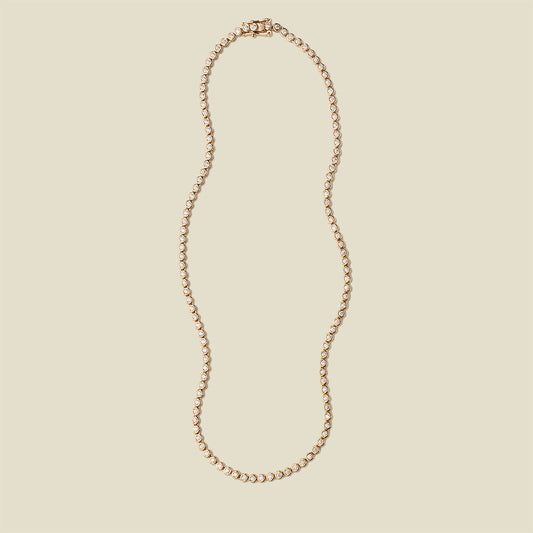 CZ Poppy Tennis Necklace Gold Vermeil Necklace