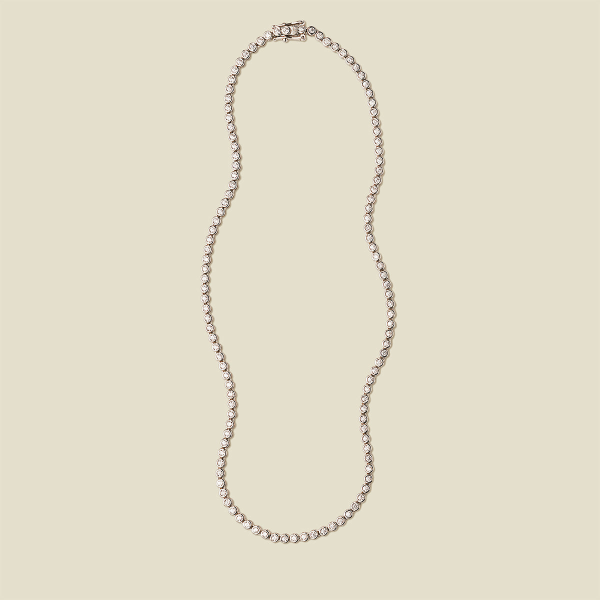 CZ Poppy Tennis Necklace Silver Necklace