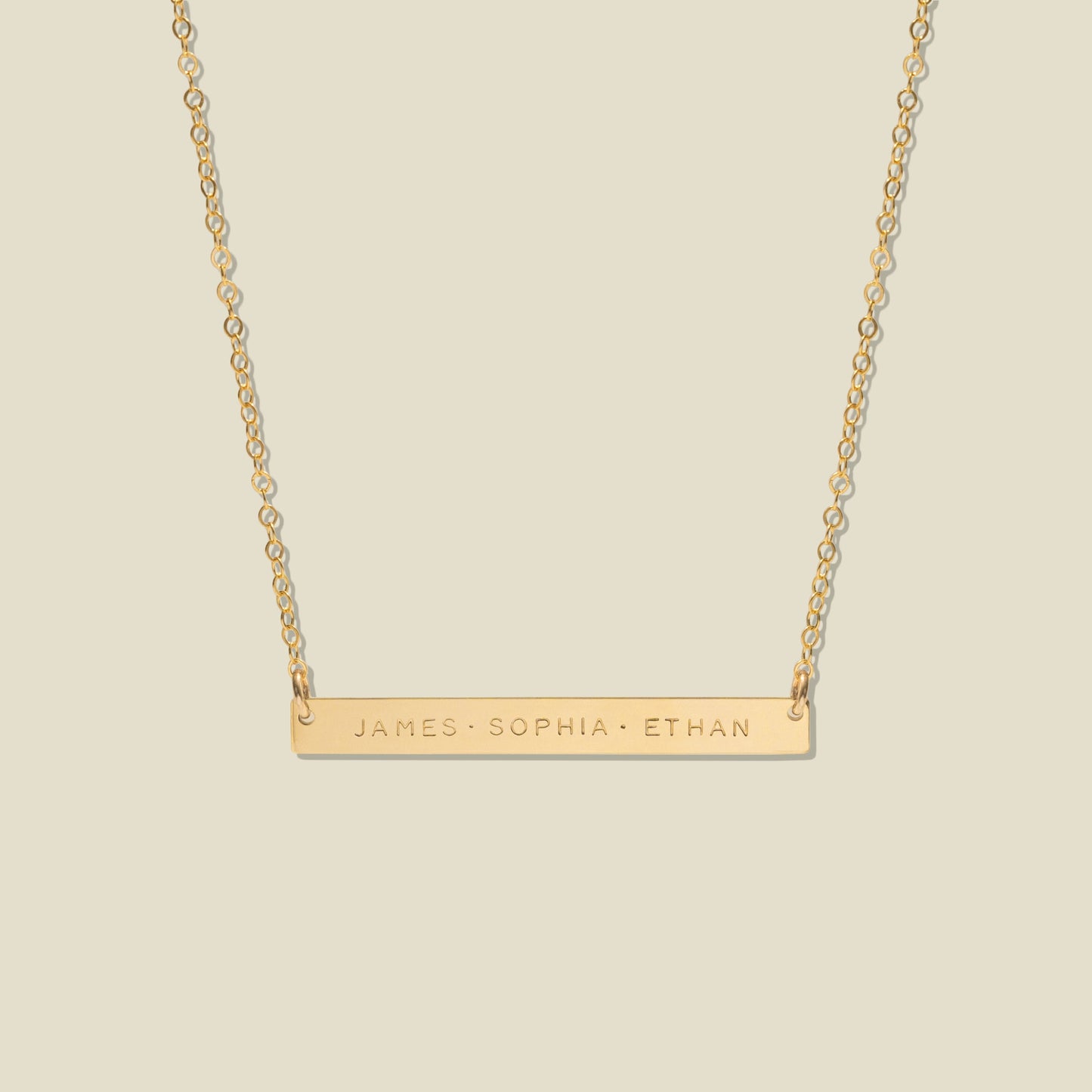 Everly Horizontal Bar Necklace | 1.75" horizontal bar Gold Filled / 17"-19" Necklace
