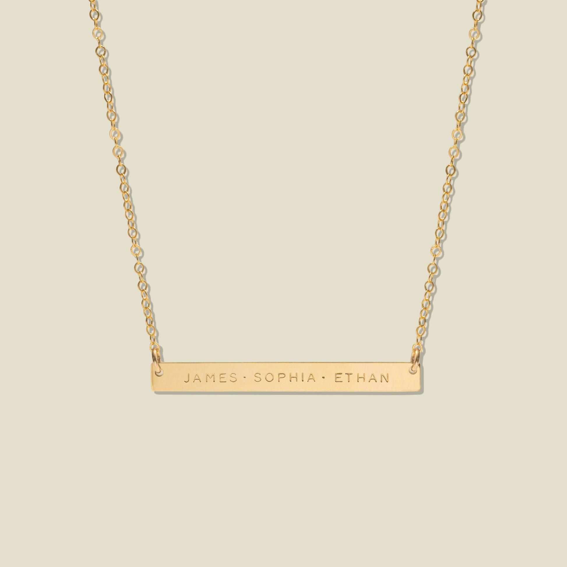 Everly Horizontal Bar Necklace | 1.75" horizontal bar Gold Filled / 17"-19" Necklace