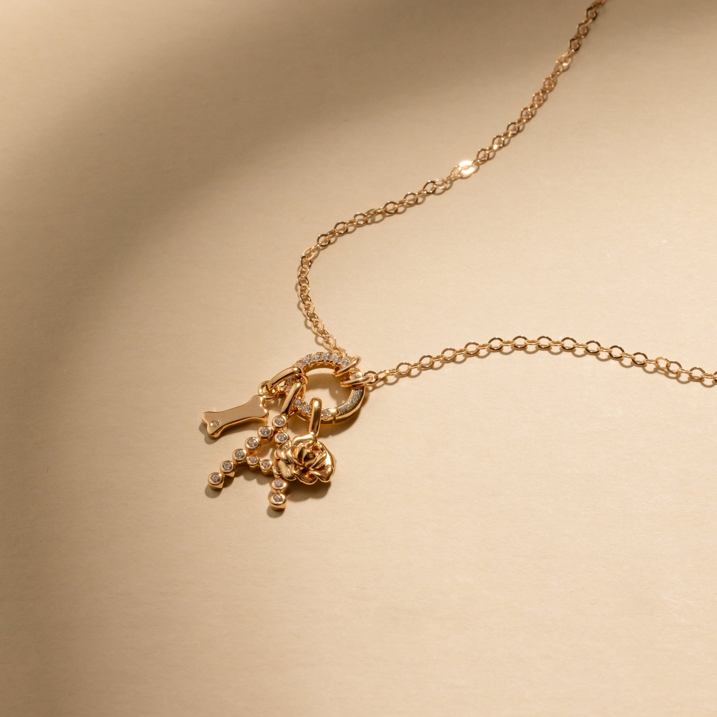 Flat Cable Charm Necklace