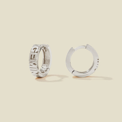 Gemini Huggie Hoop Earrings Silver Collab