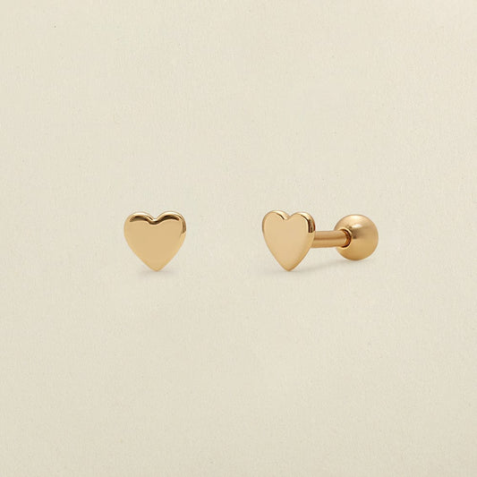 Heart Stud Earrings Gold Vermeil Earring