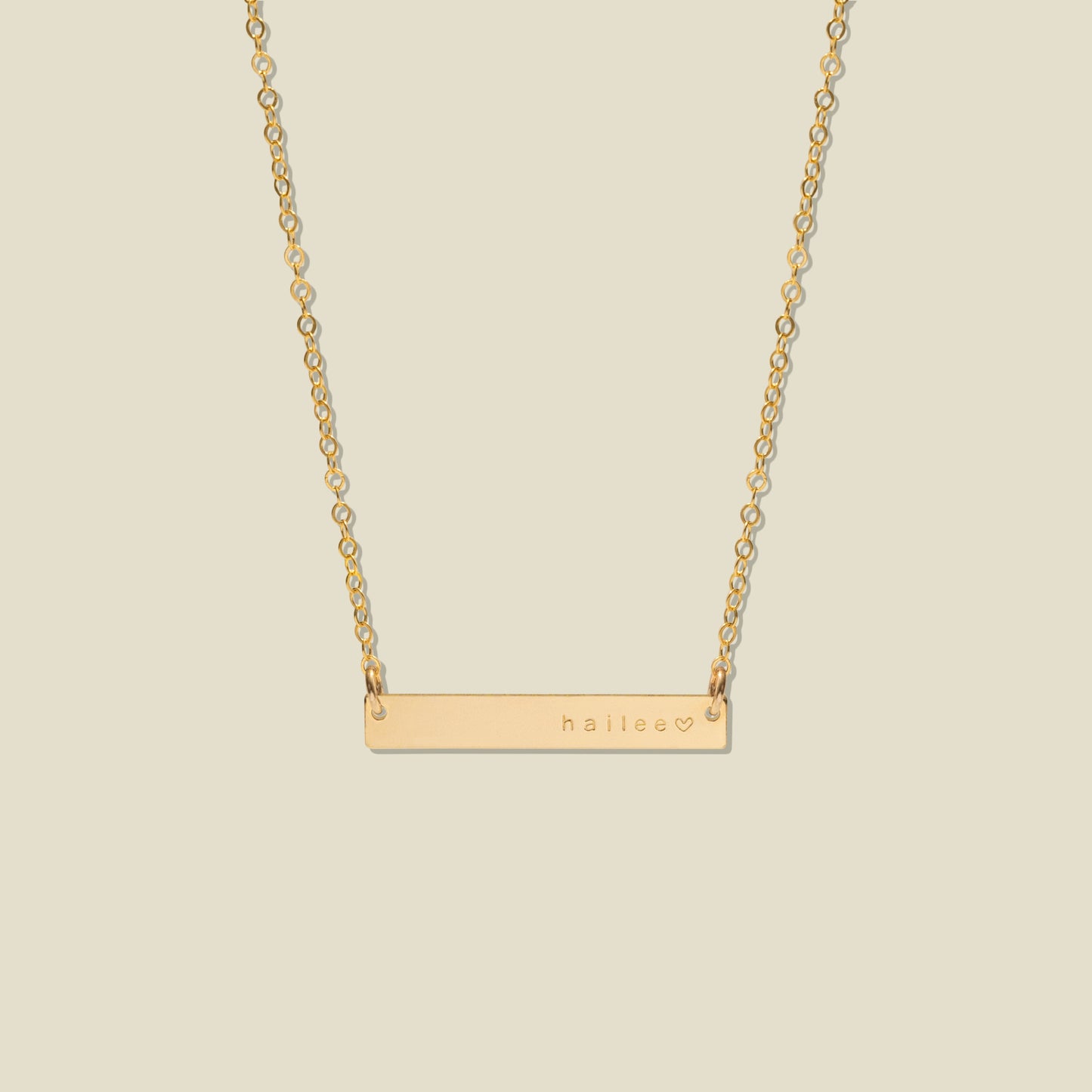 Horizontal Bar Necklace Gold Filled / 17"-19" Necklace