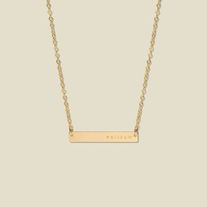 Horizontal Bar Necklace Gold Filled / 17"-19" Necklace