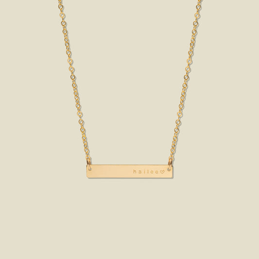 Horizontal Bar Necklace Gold Filled / 17"-19" Necklace