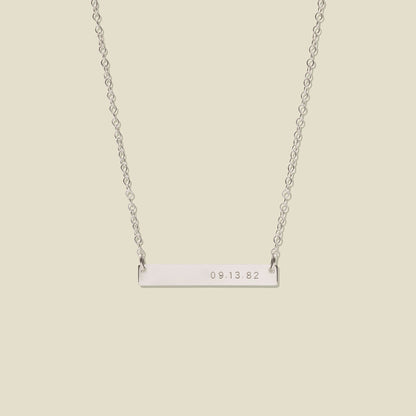 Horizontal Bar Necklace Silver / 17"-19" Necklace