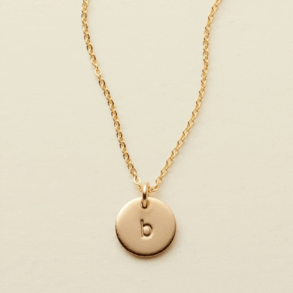 Initial Disc Necklace - 3/8" Necklace