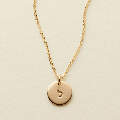 Initial Disc Necklace | 3/8" Disc