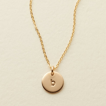 Initial Disc Necklace | 3/8" Disc