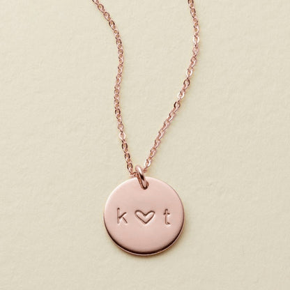 Love Disc Necklace Rose Gold Filled / 1/2" / 16"-18" Necklace