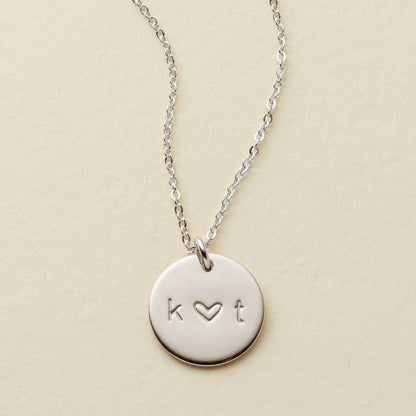 Love Disc Necklace Silver / 1/2" / 16"-18" Necklace