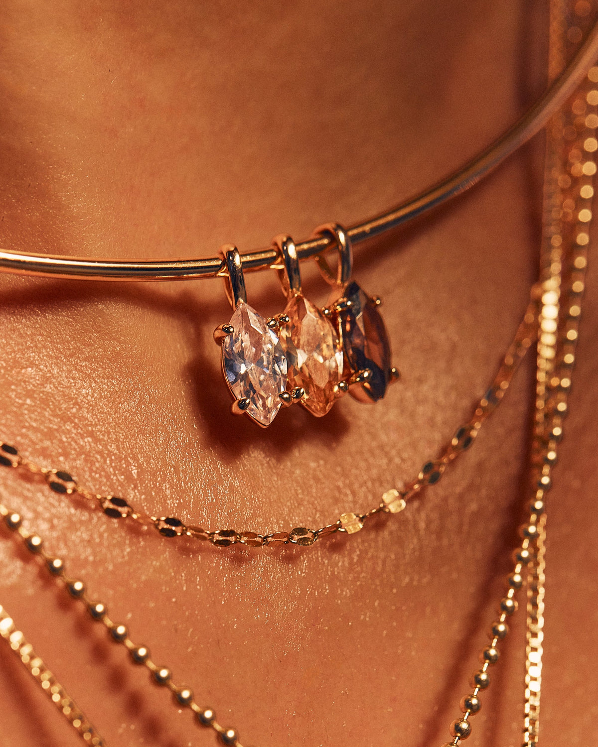 Ember Collar Necklace with Marquise Charm