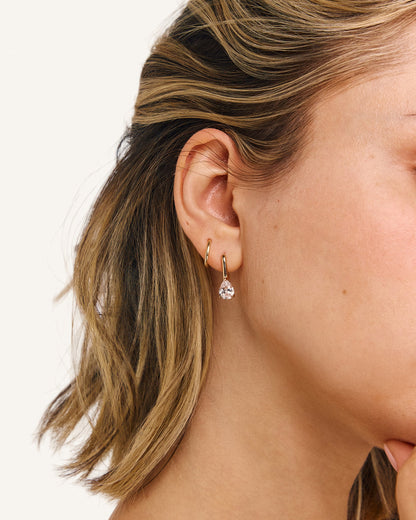 Ember Pear Drop Hoop Earring