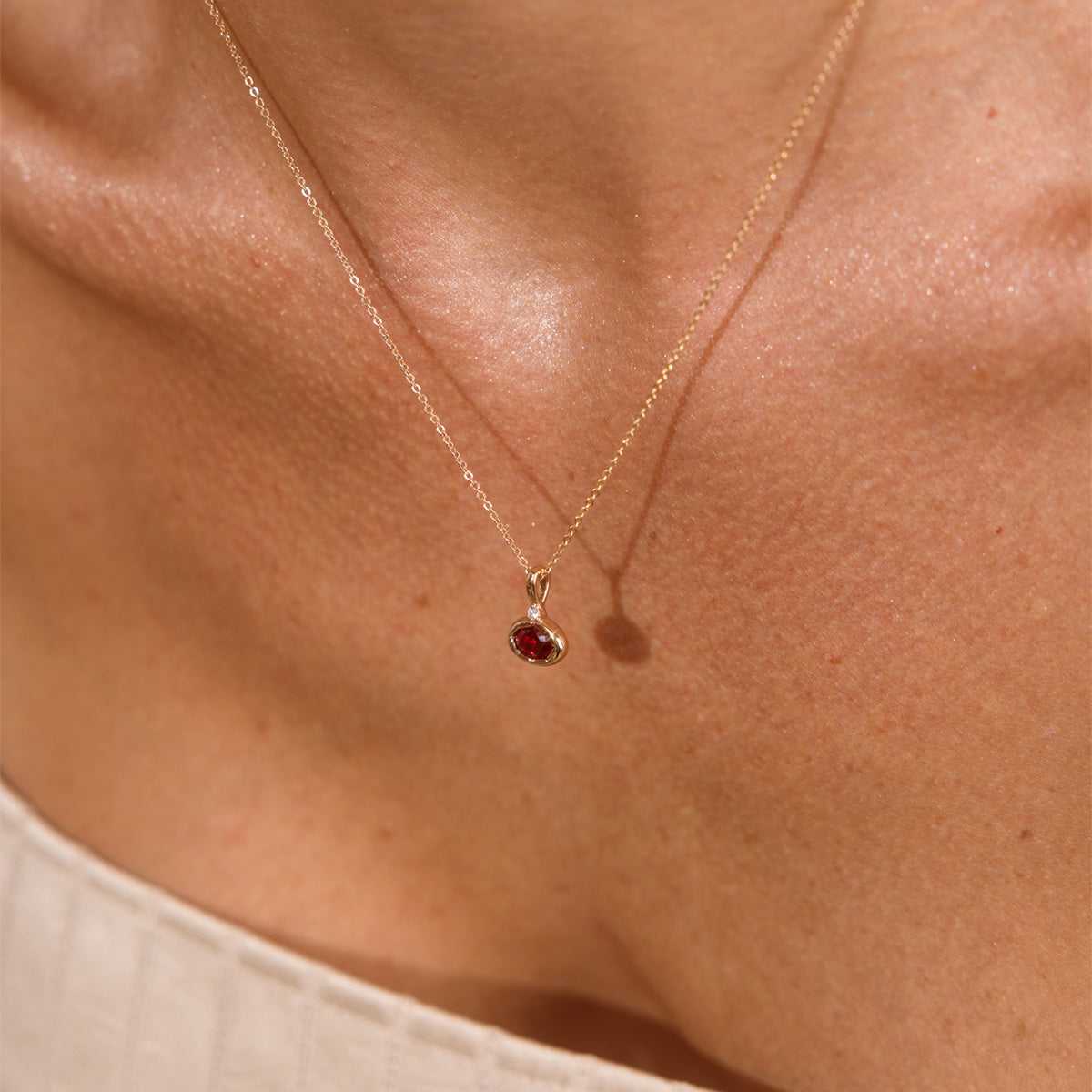 July Oval Birthstone Charm