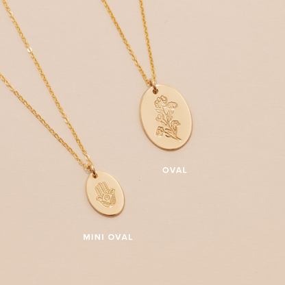 Mini Oval Disc Necklace Necklace