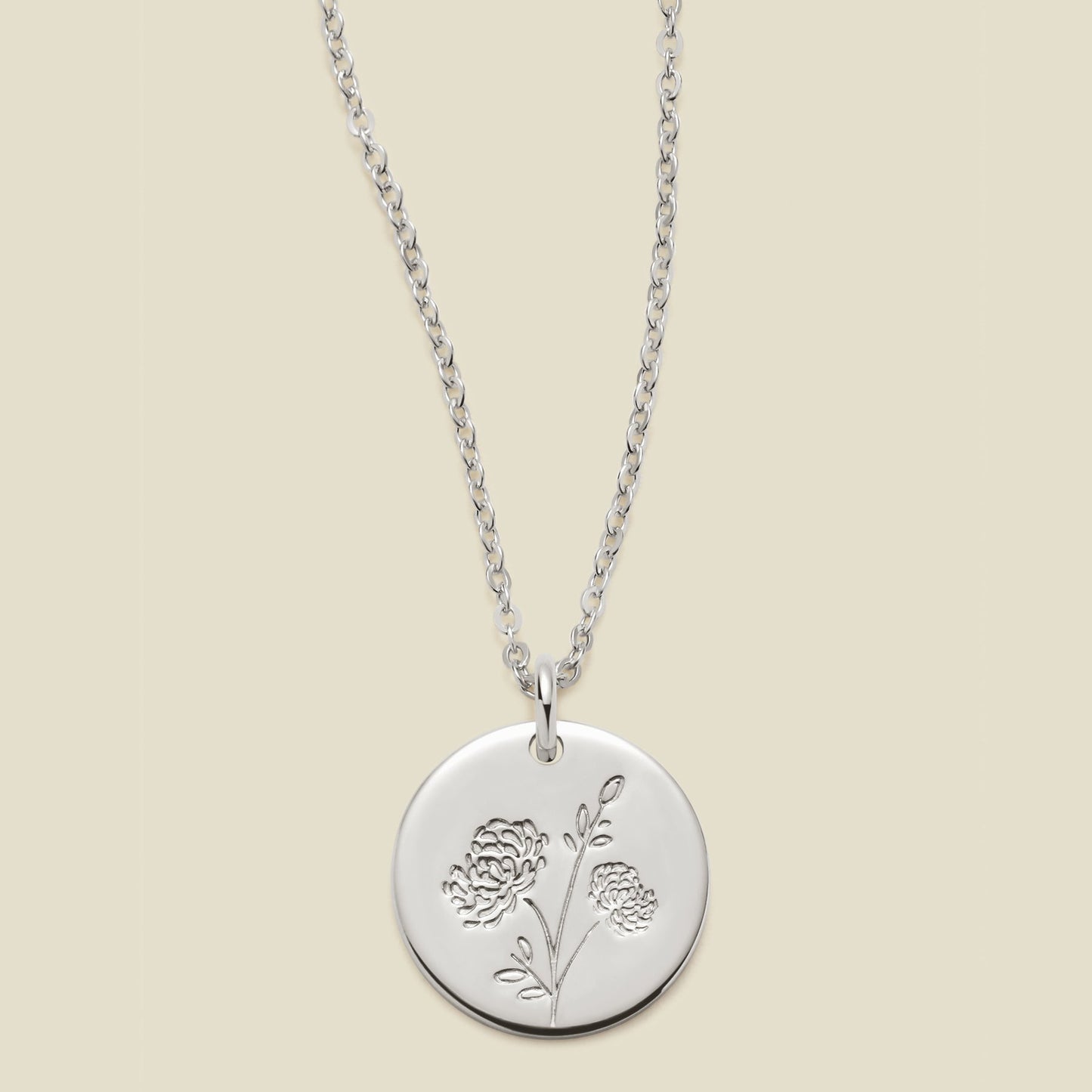 Birth Flower Necklace - 1/2"