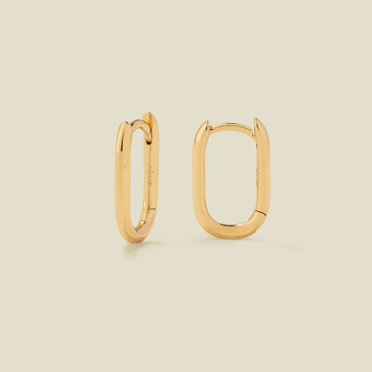 Paperclip Hoop Earrings Gold Vermeil Earring