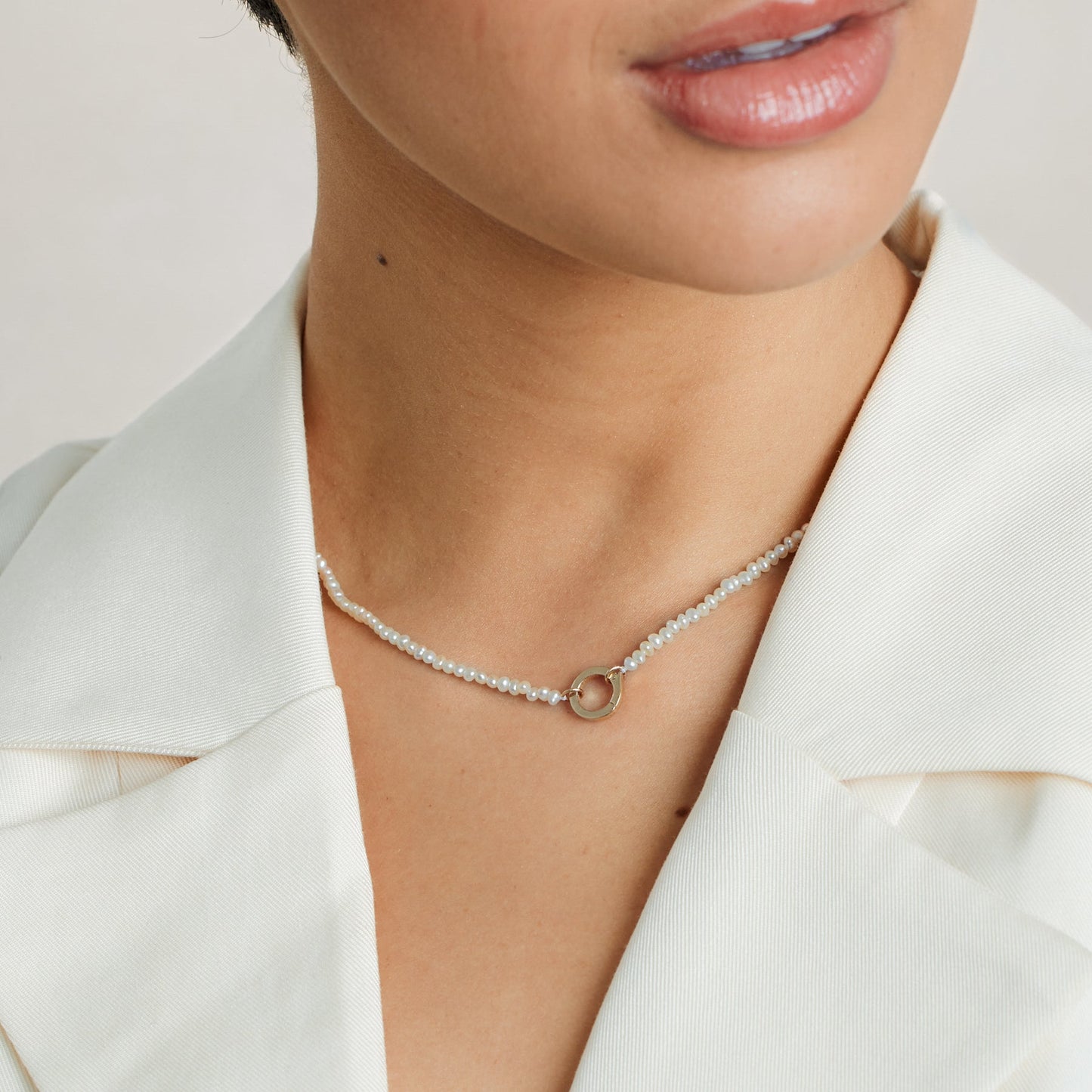 Pearl Strand Charm Necklace