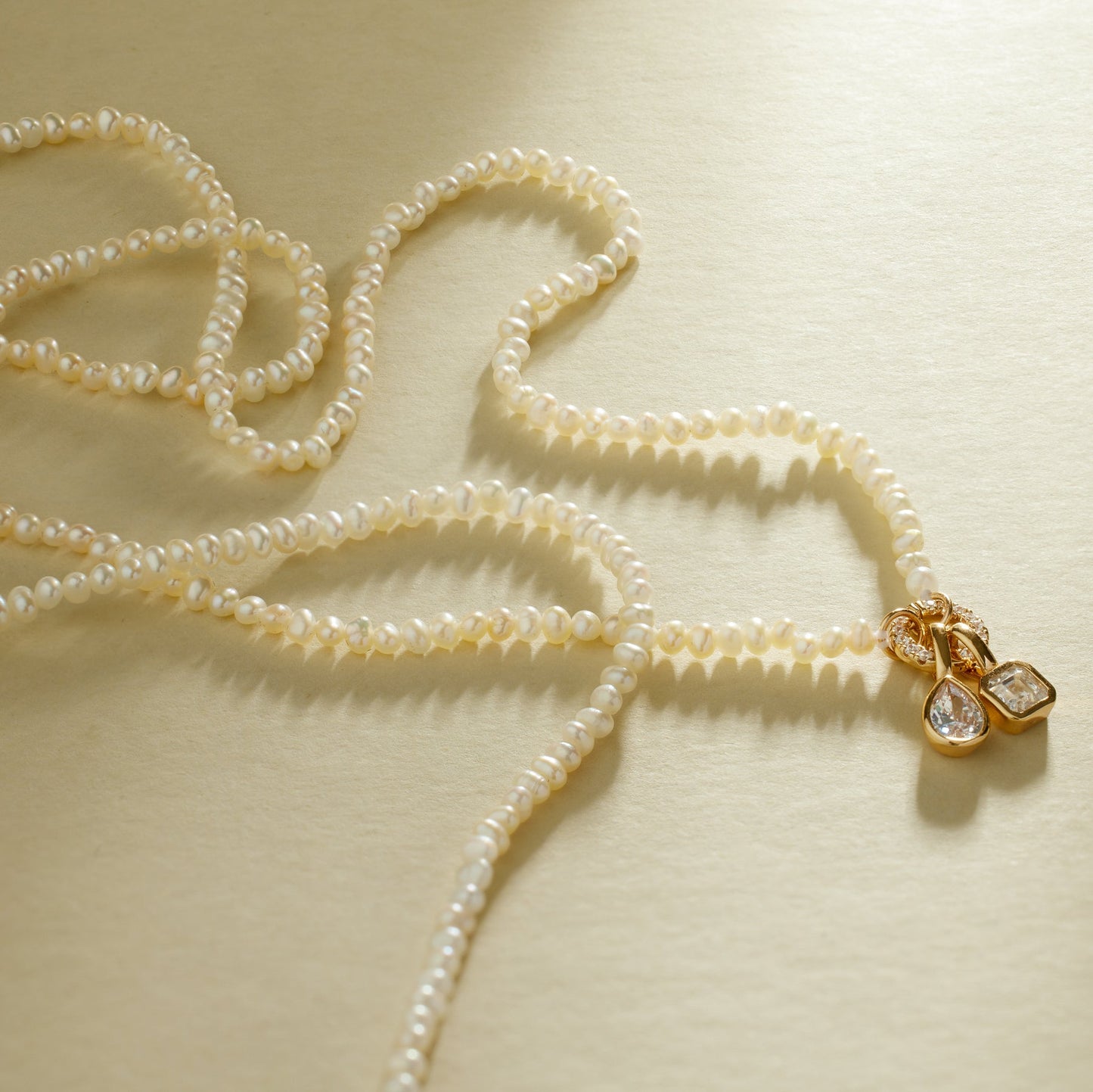 Pearl Strand Charm Necklace