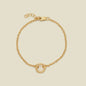 Rolo Charm Bracelet Gold Filled / With Link Lock / 6" Bracelet