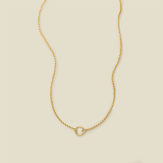 Rolo Charm Necklace Gold Filled / With Link Lock Necklace