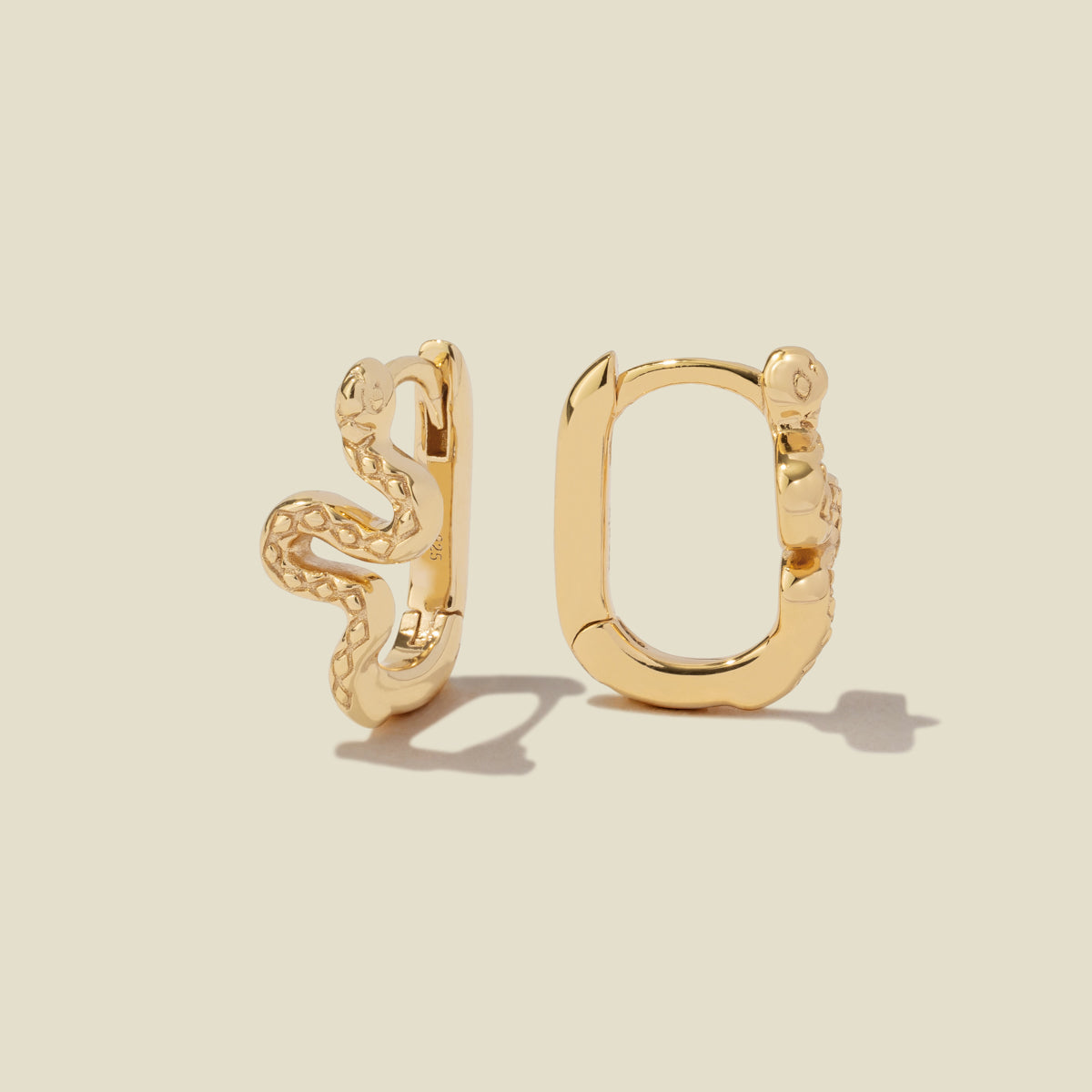 Snake Hoop Earrings Gold Vermeil Earring