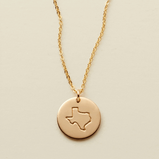 State Disc Necklace- 1/2" Necklace