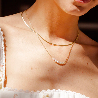 Crescent Pearl Necklace