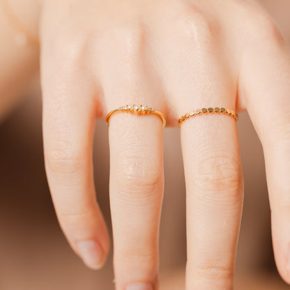 Crescent Pearl and CZ Ring