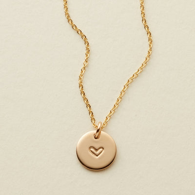 Heart Disc Necklace - 3/8