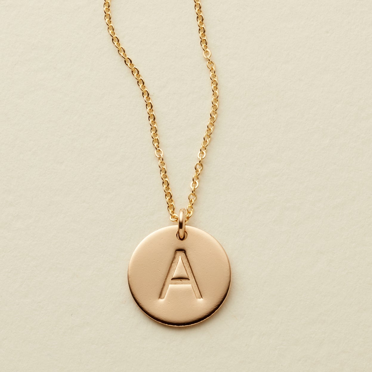 Initial Disc Necklace | 1/2" Disc
