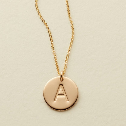 Initial Disc Necklace | 1/2" Disc