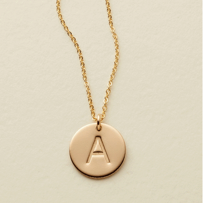 Initial Disc Necklace | 1/2" Disc