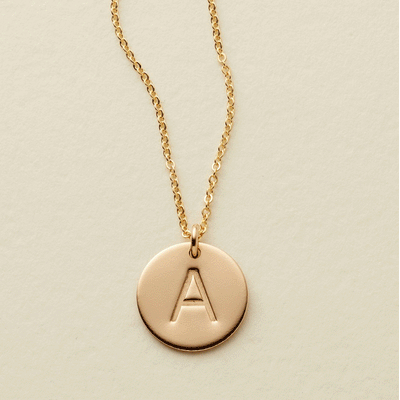Initial Disc Necklace - 1/2