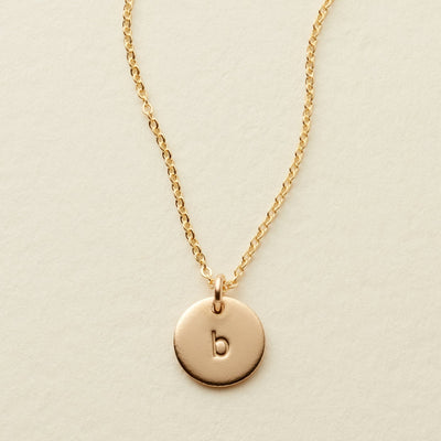 Initial Disc Necklace - 3/8
